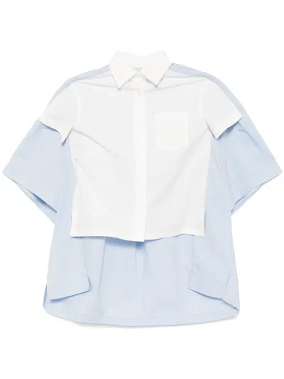 Kolor Panelled Shirt In Blue