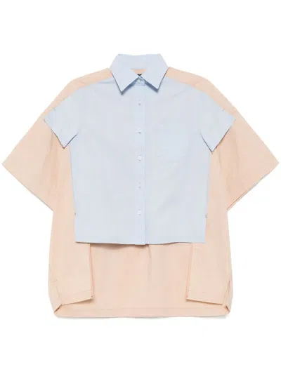 Kolor Panelled Shirt In Blue