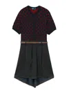 Kolor Panelled Tunic Top In Blue