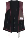 Kolor Patchwork-design Wool Vest In Blue