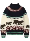 Kolor Patterned Intarsia-knit Jumper In White