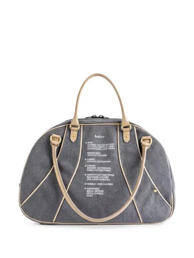 Kolor Piped Canvas Tote Bag In Gray