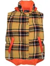 Kolor Plaid-check Padded Gilet In Orange