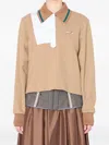 Kolor Pleated-panel Waffle Top In Brown