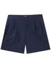 Kolor Navy Pleated Shorts In Blue