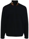Kolor Ribbed-collar Mock-neck Sweatshirt In Blue