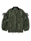 Kolor Ruffled Button-up Jacket In Black