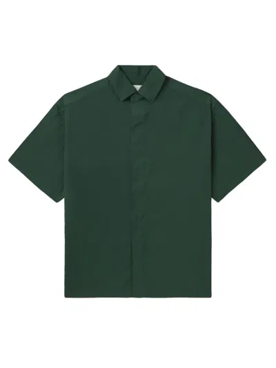 Kolor Short-sleeve Button-up Shirt In Green