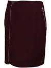 KOLOR SLIVER-TONE TRIM WOOL SKIRT