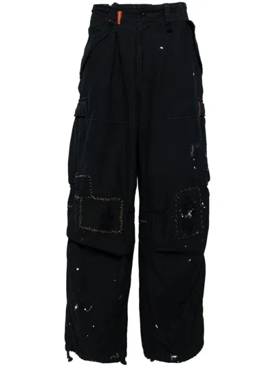 Kolor Stitch-detailed Cargo Trousers In 蓝色
