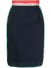 Kolor Stripe-waistband Knee-length Skirt In Blau