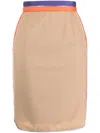 Kolor Stripe-waistband Knee-length Skirt In Braun