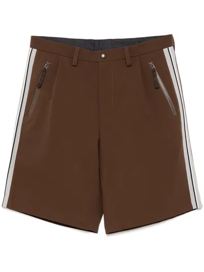 Kolor Striped Shorts In Brown