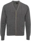 Kolor Stud-embellishment Wool Cardigan In Grey