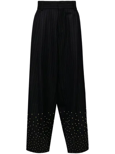 Kolor Stud-embellishment Wool Trousers In Blue