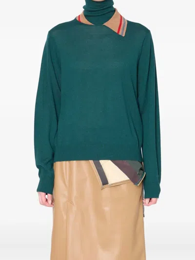 Kolor Turtleneck Sweater In Green