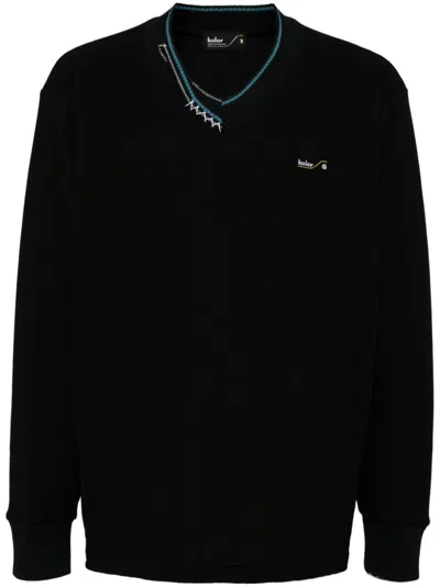 Kolor V-neck Pullover Jumper In Black