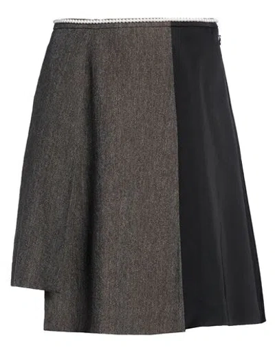 Kolor Woman Mini Skirt Grey Size 2 Wool, Polyester In Multi