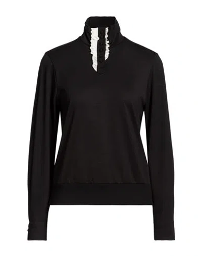 Kolor Woman T-shirt Black Size 2 Wool, Polyester, Cotton