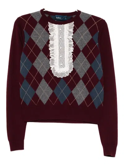 Kolor Wool Checked Jumper In Red