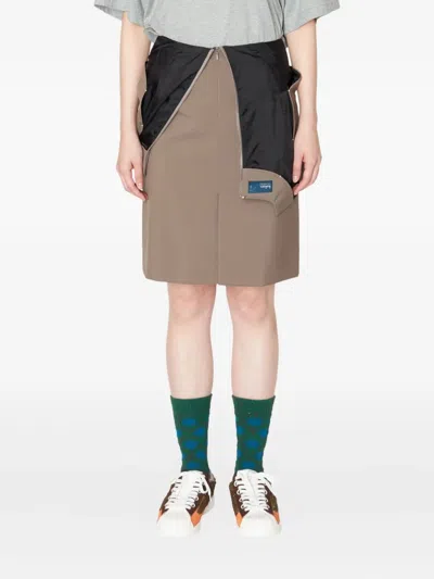 Kolor Zip-detail Wrap Midi Skirt In Brown