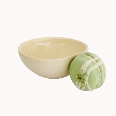 Kolos Ceramics White / Green Handcrafted Pistachio Macaron Cup