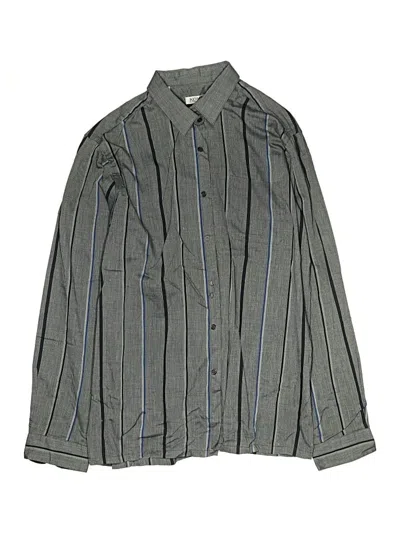 Pre-owned Koman Kids' Long Sleeve Button Down Shirt In Gray