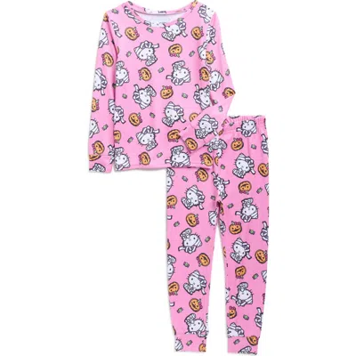 Komar Kids'  Hello Kitty® Fitted Two-piece Pajamas In Pink