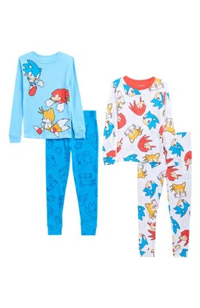Komar Kids' Assorted 2-pack Print Fitted Two-piece Pajamas In Blue