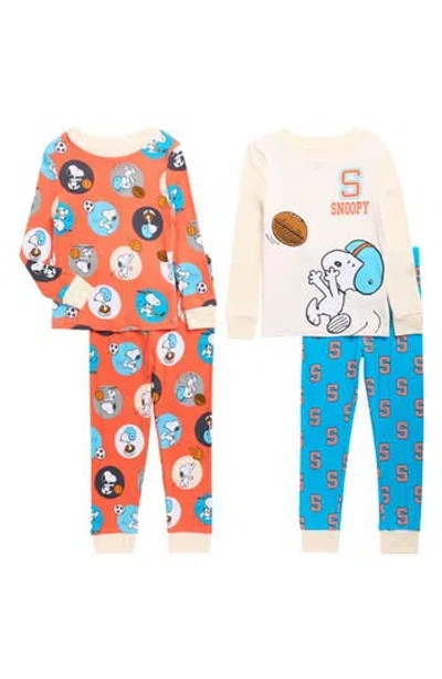 Komar Kids' Assorted Snoopy 2-pack Print Fitted Two-piece Pajamas In Multi