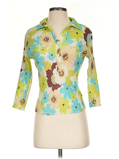 Pre-owned Komarov 3/4 Sleeve Blouse In Green