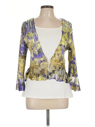 Pre-owned Komarov 3/4 Sleeve Blouse In Purple