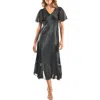 Komarov Charmeuse & Chiffon Cocktail Dress In Black