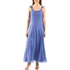 Komarov Charmeuse & Chiffon Maxi Cocktail Dress