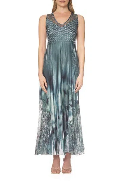 Komarov Lace-up Back Maxi Cocktail Dress