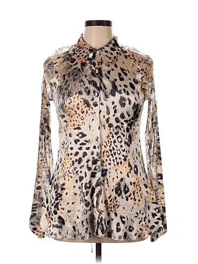 Pre-owned Komarov Long Sleeve Blouse In Brown