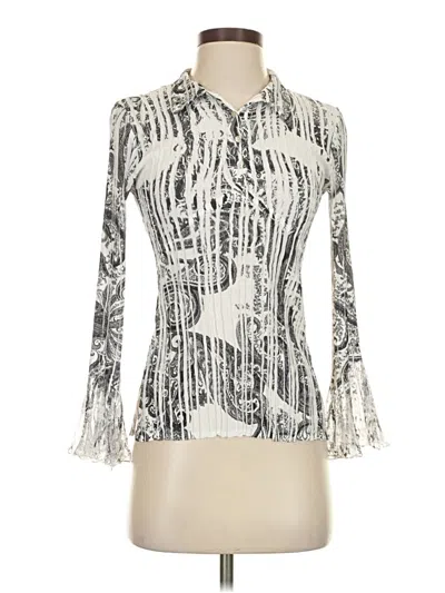 Pre-owned Komarov Long Sleeve Blouse In Silver