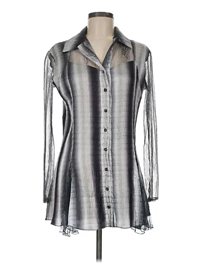 Pre-owned Komarov Long Sleeve Blouse In Silver