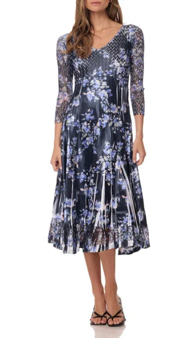 Komarov Midi Length Dress With Lace Details In Blue
