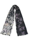 Komarov Painted Floral Chiffon Basket Shawl In Pattern