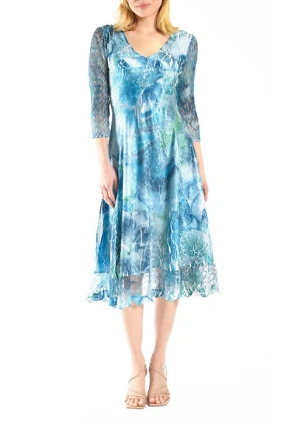 Komarov Painted  Printed Dress In Multi