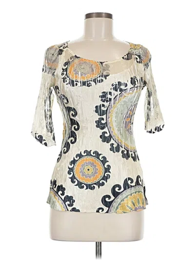 Pre-owned Komarov Short Sleeve Blouse In White