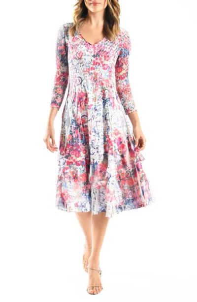 Komarov Tiered Cocktail Dress In Azalea