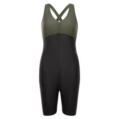 Komi Studios Women's Green / Grey The Chiltern Colour Block Cycling Suit In Green/grey