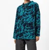 Komil Tamara Velvet Key Hole Top In Velvet Tunic In Multi