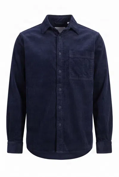 Komodo Men's Blue Oscar Organic Cotton Cord Overshirt - Navy