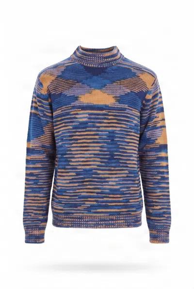 Komodo Men's Blue Teruma Lambswool Jumper - Cobalt In Multi