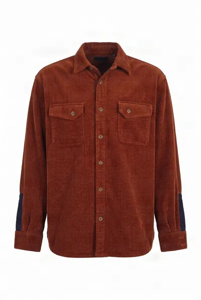 Komodo Men's Brown Karda Organic Cotton Corduroy Overshirt - Chestnut In Burgundy