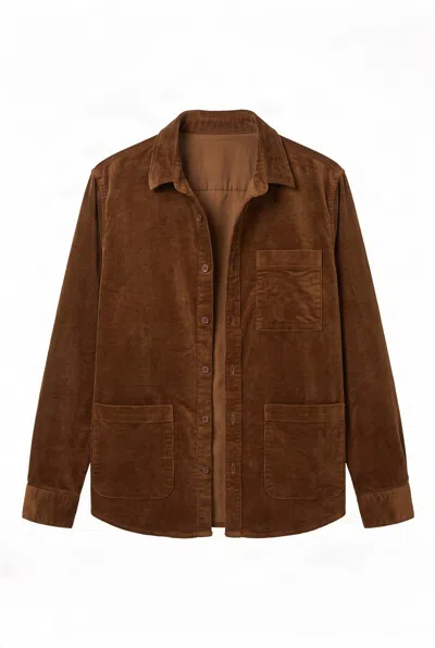 Komodo Men's Brown Oscar Organic Cotton Overshirt - Chestnut