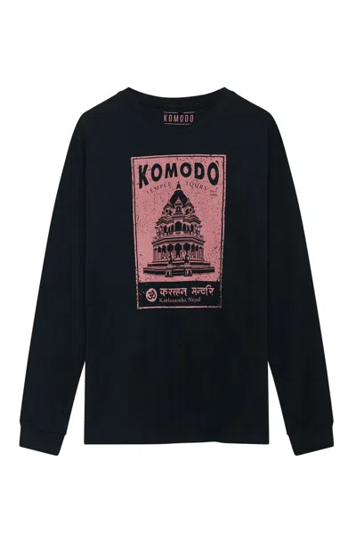 Komodo Men's Dunbar Temple - Gots Organic Cotton Tee Black